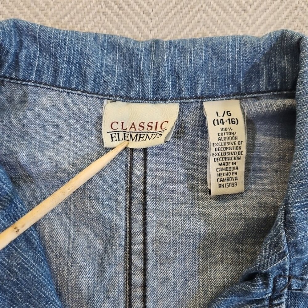 Classic Elements Button-Up Denim Jacket Women's L… - image 5